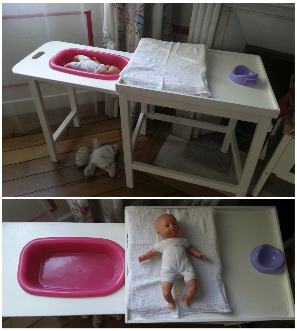 Table à langer et baignoire pour poupée
